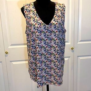 Gibson tank, bright flower pattern, size Large